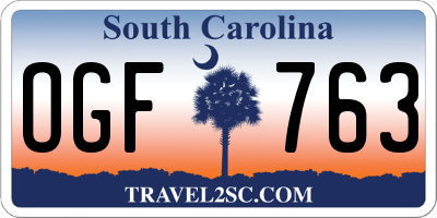 SC license plate OGF763