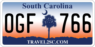 SC license plate OGF766