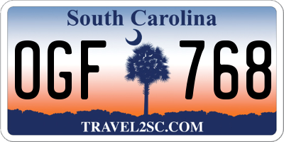 SC license plate OGF768
