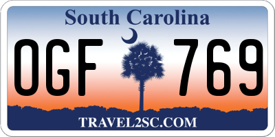 SC license plate OGF769