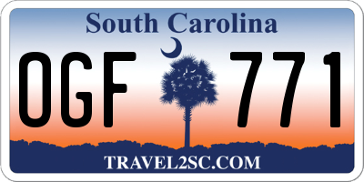 SC license plate OGF771