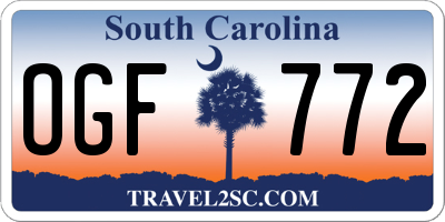 SC license plate OGF772