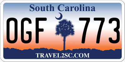 SC license plate OGF773