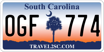 SC license plate OGF774