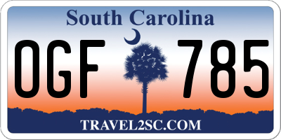 SC license plate OGF785
