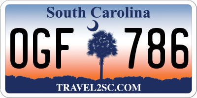 SC license plate OGF786