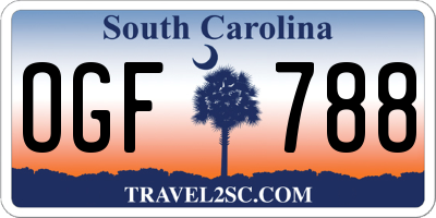 SC license plate OGF788