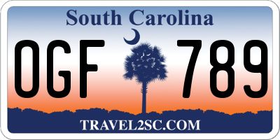 SC license plate OGF789