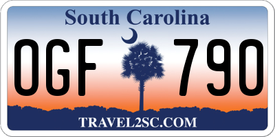 SC license plate OGF790