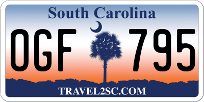 SC license plate OGF795