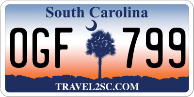 SC license plate OGF799