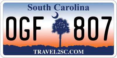 SC license plate OGF807