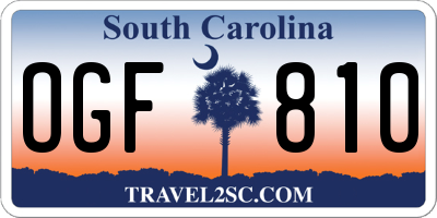 SC license plate OGF810