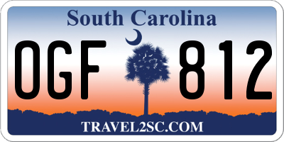 SC license plate OGF812