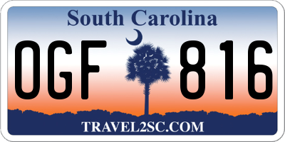 SC license plate OGF816