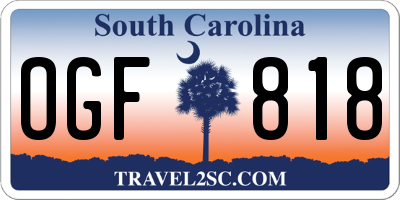 SC license plate OGF818