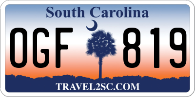 SC license plate OGF819