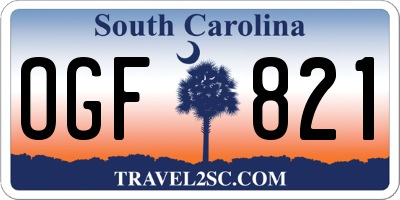 SC license plate OGF821