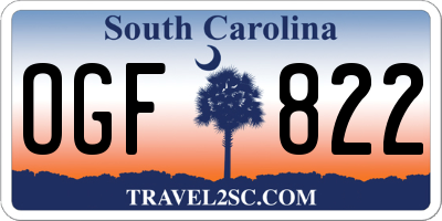 SC license plate OGF822