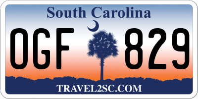 SC license plate OGF829
