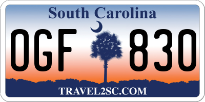 SC license plate OGF830