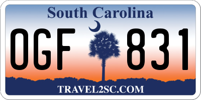 SC license plate OGF831