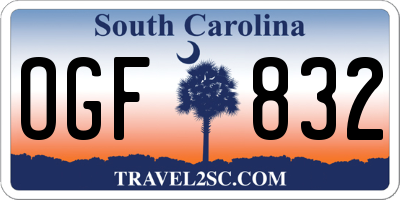 SC license plate OGF832