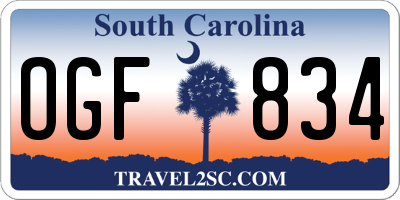 SC license plate OGF834