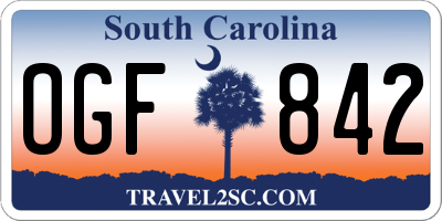 SC license plate OGF842