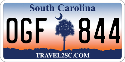 SC license plate OGF844