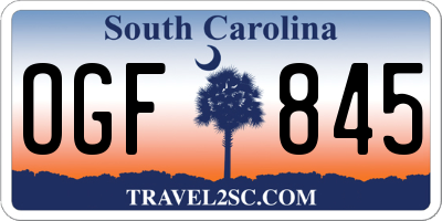 SC license plate OGF845