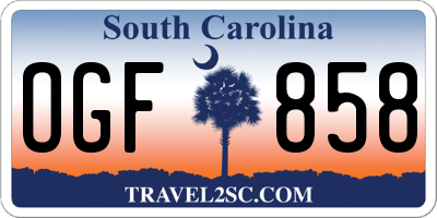 SC license plate OGF858
