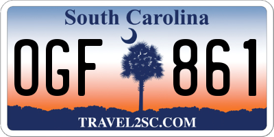 SC license plate OGF861