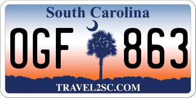 SC license plate OGF863