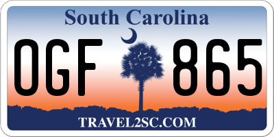 SC license plate OGF865