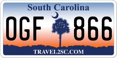 SC license plate OGF866