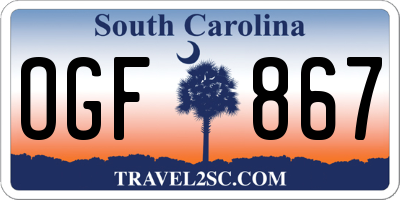 SC license plate OGF867