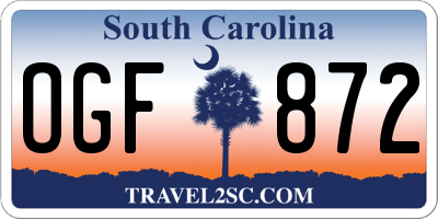 SC license plate OGF872