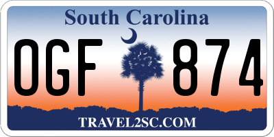 SC license plate OGF874