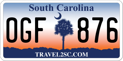 SC license plate OGF876