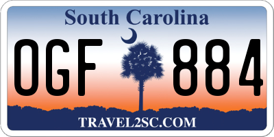 SC license plate OGF884
