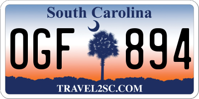 SC license plate OGF894