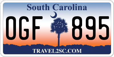 SC license plate OGF895