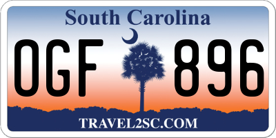 SC license plate OGF896