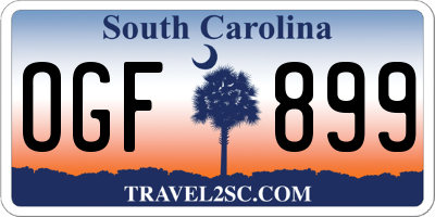 SC license plate OGF899