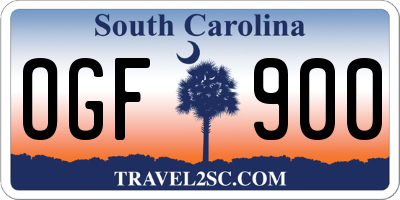 SC license plate OGF900