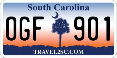 SC license plate OGF901