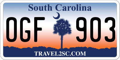 SC license plate OGF903