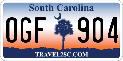 SC license plate OGF904