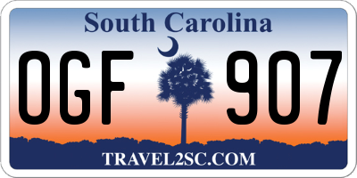 SC license plate OGF907